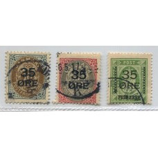 DINAMARCA 1912 YV 62/4 SERIE COMPLETA DE ESTAMPILLAS USADAS 200 EUROS